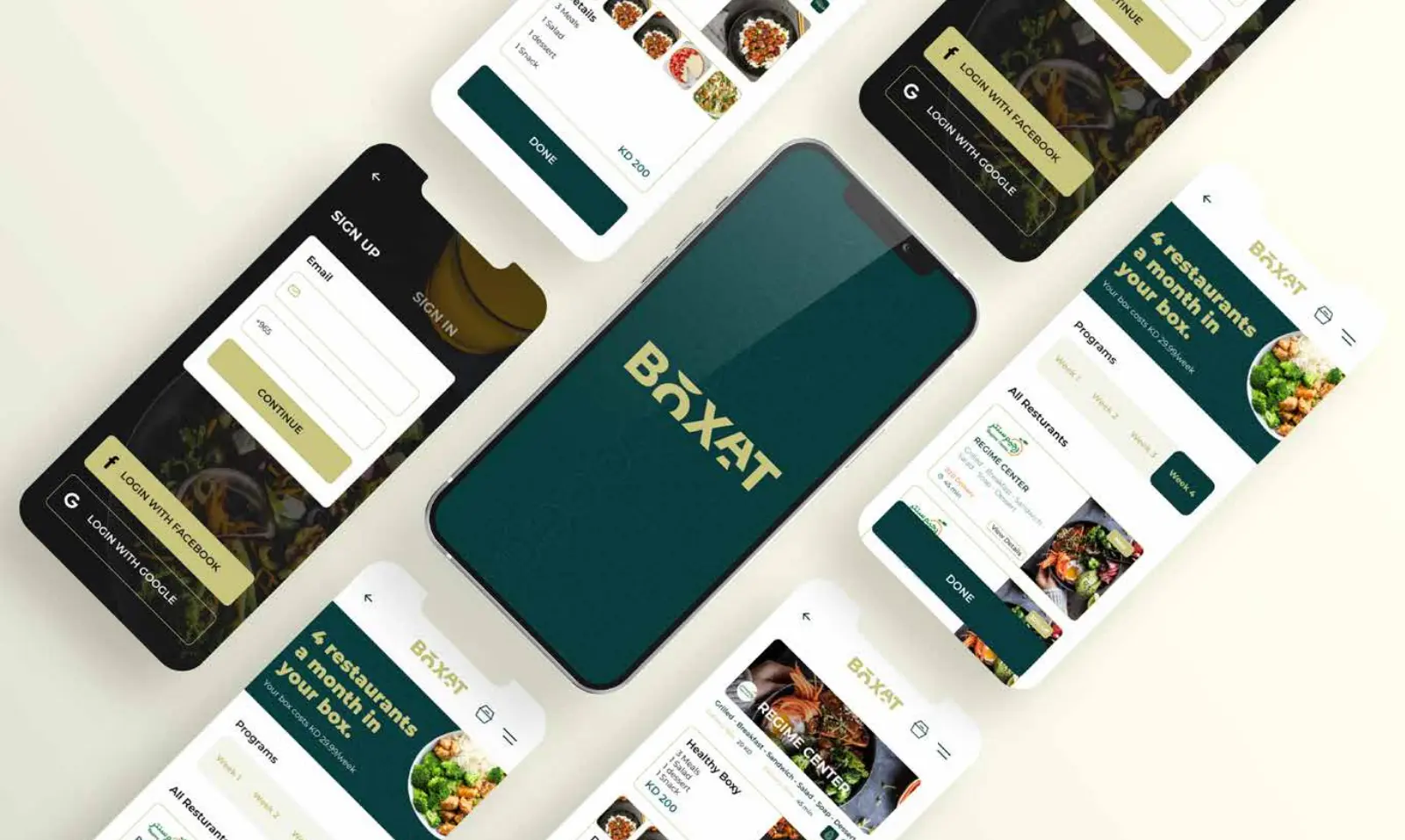 BOXAT, the brand carried into every app screen.