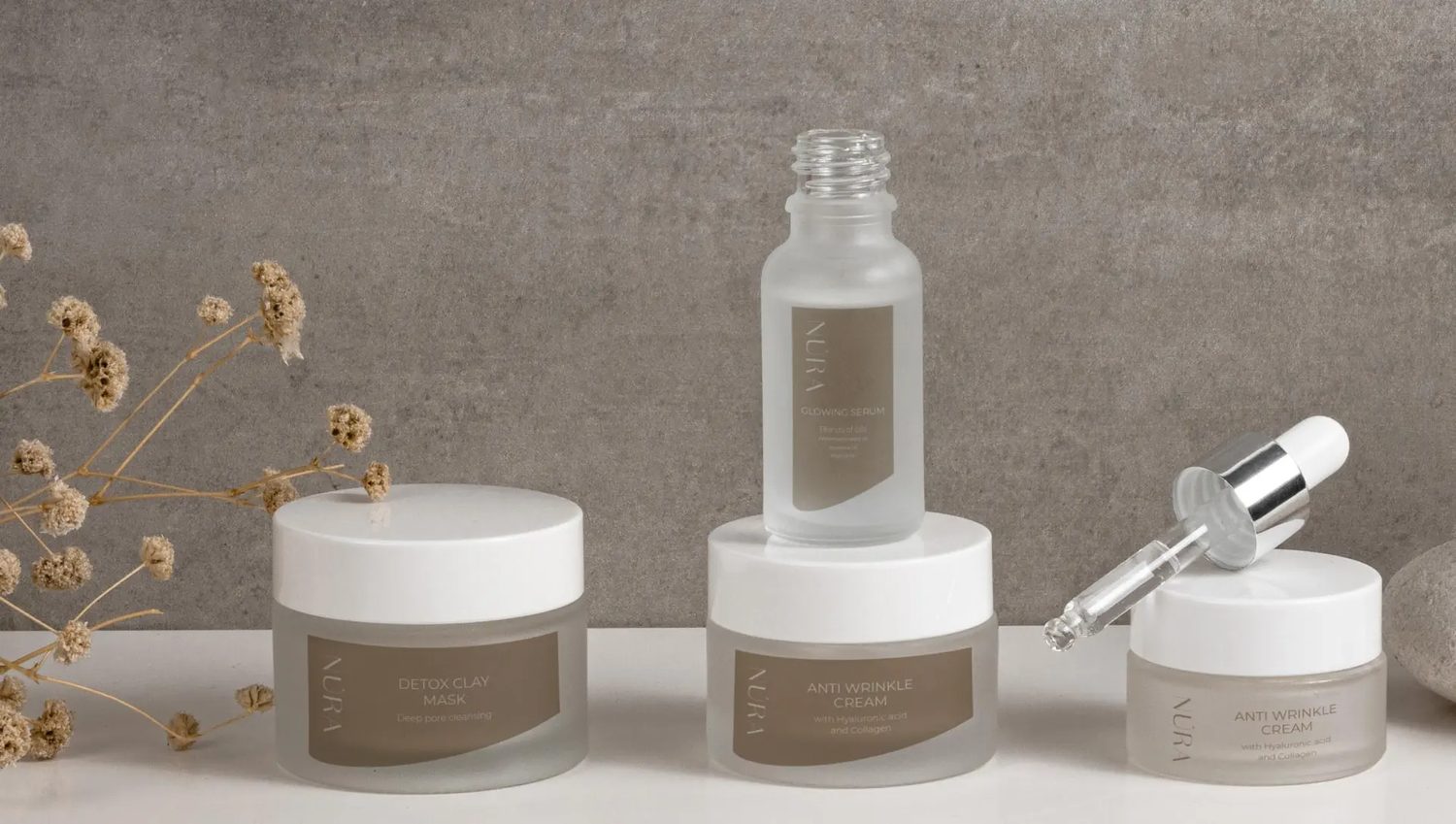 NURA corporate brand identity and packaging system by Generator