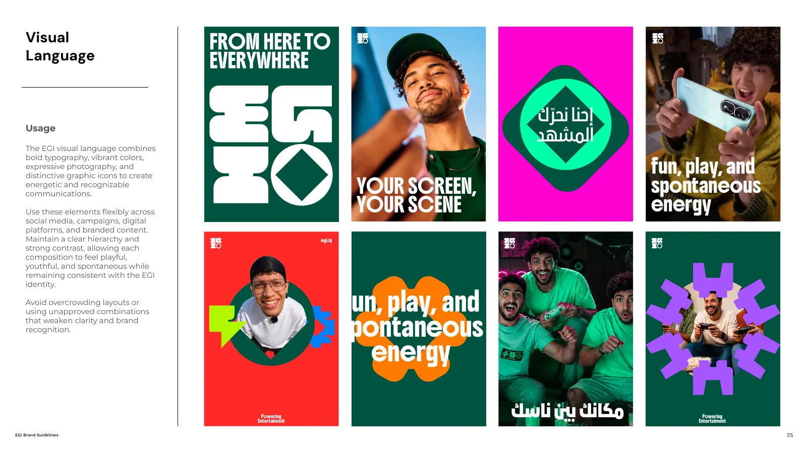 EGi campaigns, posters in both languages, one look.