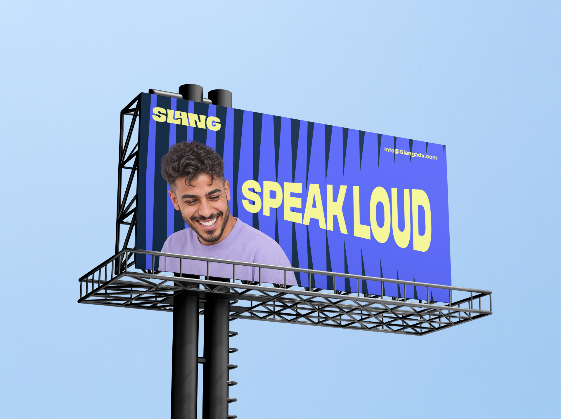slang big banner with speak loud text